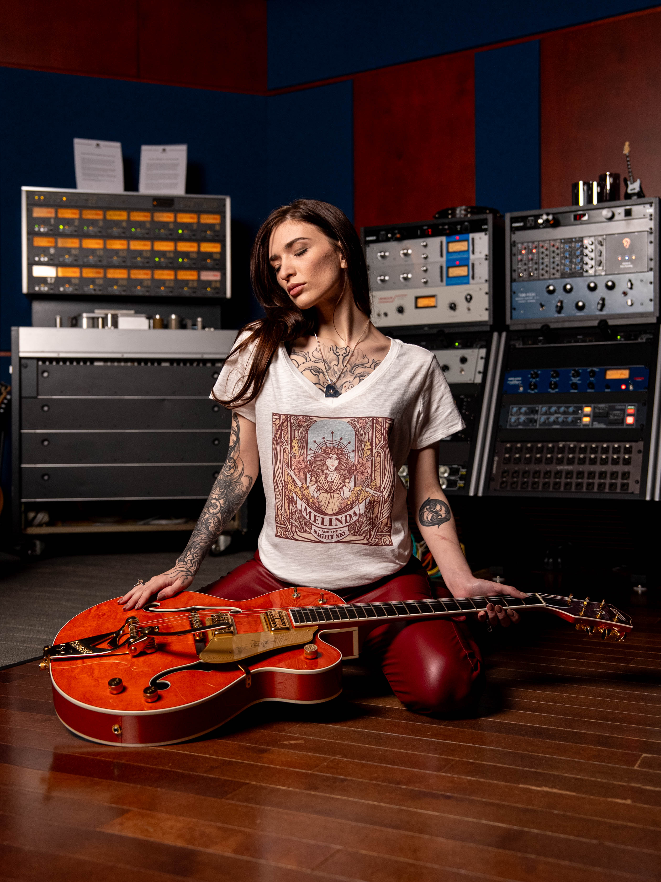 Melinda and the Night Sky Artwork Women's V-Neck Shirt